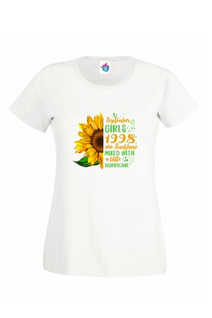 Дамска Тениска За Рожден Ден Sunshine Sunflower За Септември