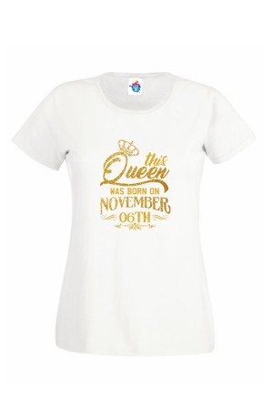 Дамска Тениска За Рожден Ден Кралица За Ноември