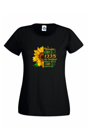 Дамска Тениска За Рожден Ден Sunshine Sunflower За Ноември