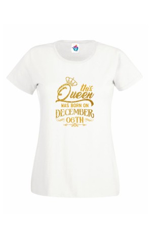 Дамска Тениска За Рожден Ден Кралица За Декември