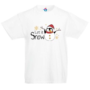 Детска тениска за Коледа Нека да вали