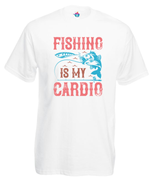 Мъжка Тениска За Риболов Fishing Is My Cardio-01