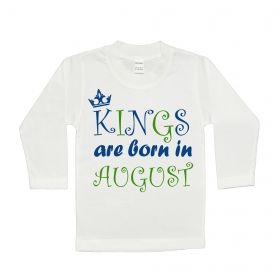 Детска тениска за Рожден ден Kings are born in...